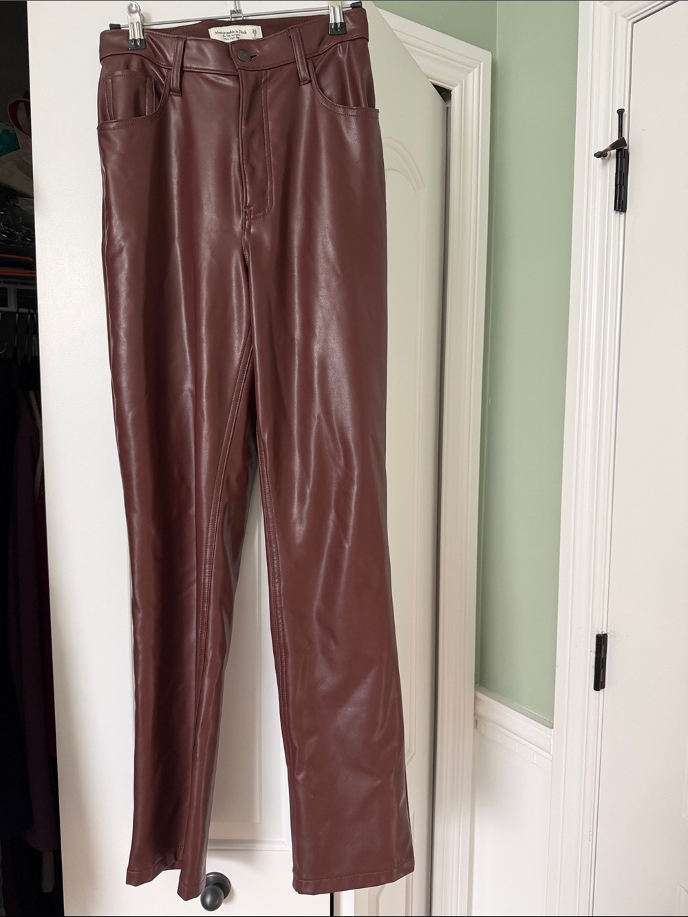 Abercrombie & Fitch Faux Leather Pants - Brown size 2